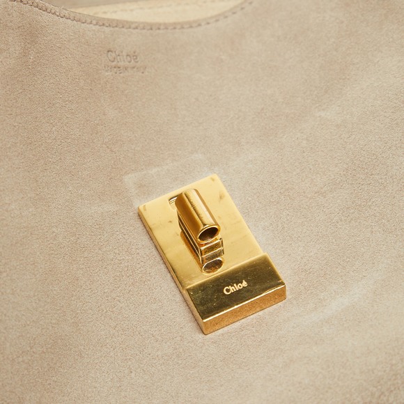 CHLOE Grey Leather and Suede Medium Drew Shoulder Bag - Picture 6 of 8